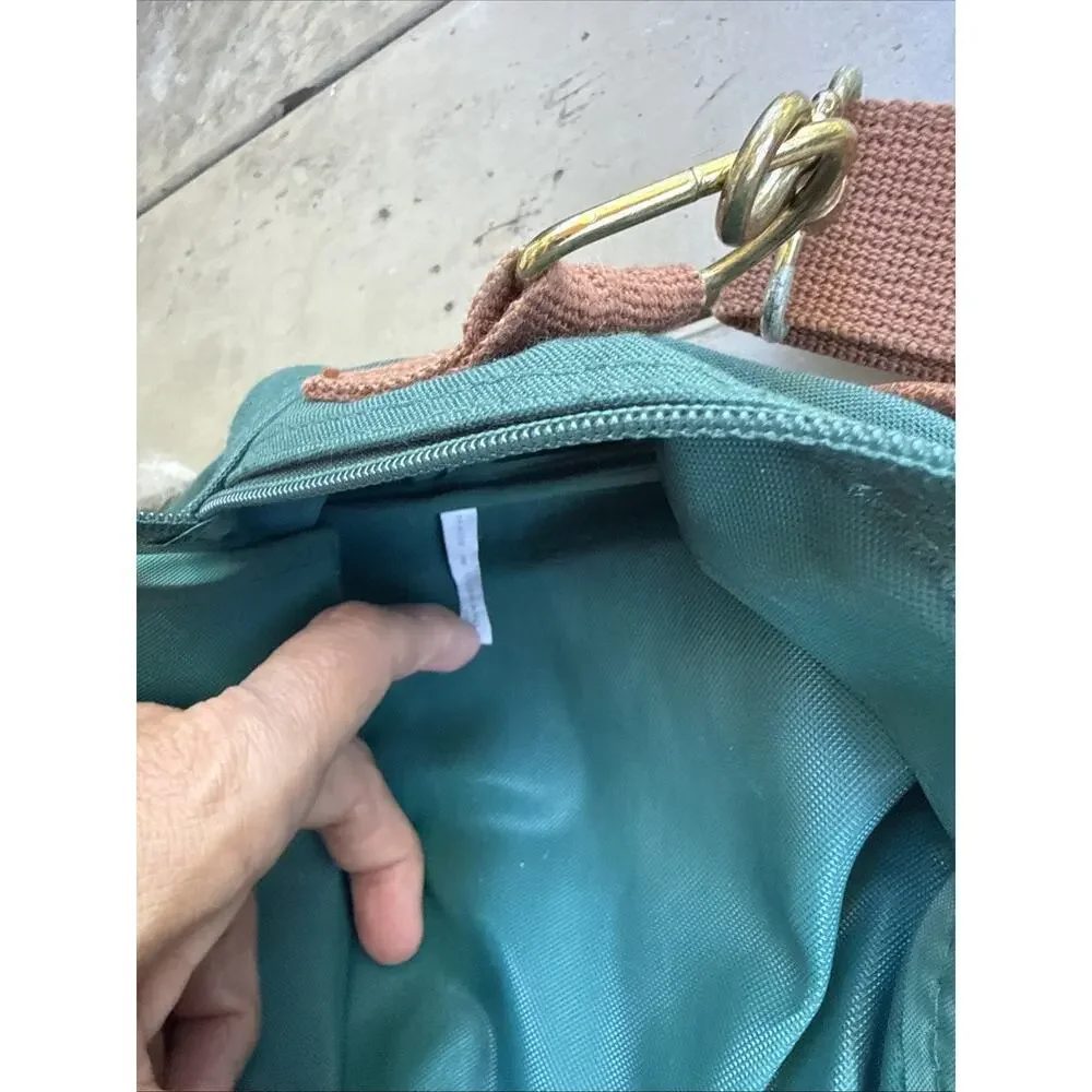 ⁠Vintage Polo Ralph Lauren Green Canvas Travel Duffle Shoulder Messenger Bag 90s